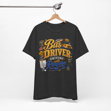 Load image into Gallery viewer, Bus Driver – Driving with Purpose Graphic T-Shirt | School Bus Driver Appreciation Shirt | Back to School Staff Gift | Transportation Team Tee