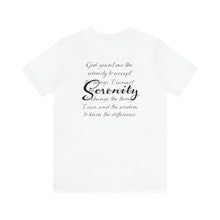 Load image into Gallery viewer, The Serenity Prayer Black Text Unisex Jersey Short Sleeve Tee