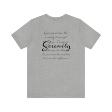 Load image into Gallery viewer, The Serenity Prayer Black Text Unisex Jersey Short Sleeve Tee