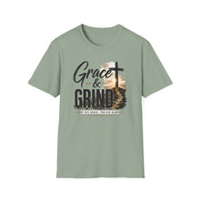 Load image into Gallery viewer, Grace & Grind T-Shirt — Faith Cross Inspirational Christian Tee