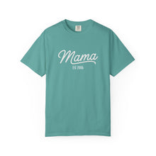 Load image into Gallery viewer, Mama EST (Child's Birth Year) T-shirt | Mama Script, Family Year Tee, Comfort Colors, Gift for Mom