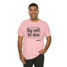 Load image into Gallery viewer, The Lord's Prayer Black Text Unisex Jersey Short Sleeve Tee