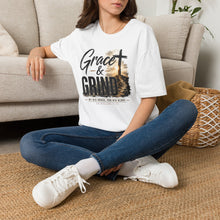 Load image into Gallery viewer, Grace & Grind T-Shirt — Faith Cross Inspirational Christian Tee