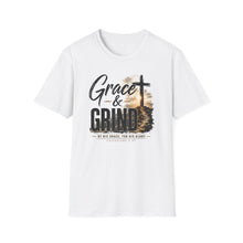 Load image into Gallery viewer, Grace & Grind T-Shirt — Faith Cross Inspirational Christian Tee