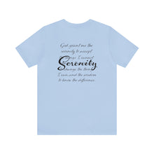Load image into Gallery viewer, The Serenity Prayer Black Text Unisex Jersey Short Sleeve Tee