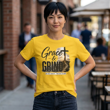Load image into Gallery viewer, Grace & Grind T-Shirt — Faith Cross Inspirational Christian Tee