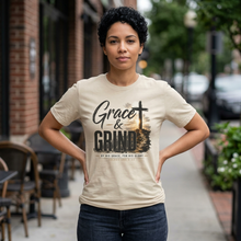 Load image into Gallery viewer, Grace & Grind T-Shirt — Faith Cross Inspirational Christian Tee