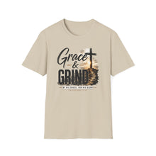 Load image into Gallery viewer, Grace & Grind T-Shirt — Faith Cross Inspirational Christian Tee
