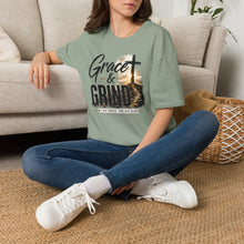 Load image into Gallery viewer, Grace & Grind T-Shirt — Faith Cross Inspirational Christian Tee