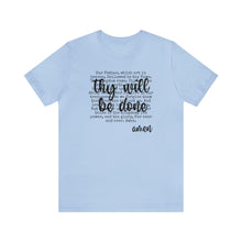 Load image into Gallery viewer, The Lord's Prayer Black Text Unisex Jersey Short Sleeve Tee