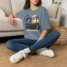 Load image into Gallery viewer, Grace & Grind T-Shirt — Faith Cross Inspirational Christian Tee