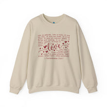 Load image into Gallery viewer, Christian Love Scripture Sweatshirt — 1 Corinthians 13 Heart Design