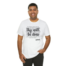 Load image into Gallery viewer, The Lord's Prayer Black Text Unisex Jersey Short Sleeve Tee