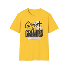 Load image into Gallery viewer, Grace & Grind T-Shirt — Faith Cross Inspirational Christian Tee