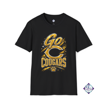 Load image into Gallery viewer, Custom Go Cougars Team Spirit T-Shirt | Black & Gold Game Day Shirt | Cougars Fan Tee