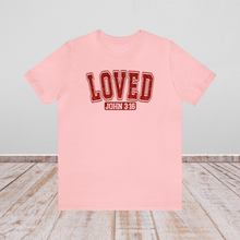 Load image into Gallery viewer, Faux Glitter Loved John 3:16 Unisex Shirts