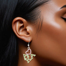 Load image into Gallery viewer, AKA Greek Heartfelt Pride Bling Fish Hook Earrings