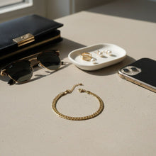 Load image into Gallery viewer, Anklet 6.5mm Gold 18K Steel Herringbone Chain