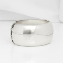 Load image into Gallery viewer, Bangle Polished Silver Oval Wide Sleek Bracelet