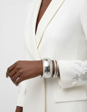 Load image into Gallery viewer, Bangle Polished Silver Oval Wide Sleek Bracelet