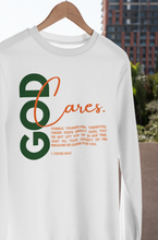 Load image into Gallery viewer, God Cares Unisex Crewneck Sweatshirt: I Peter 5:6-7 By: A. Perry