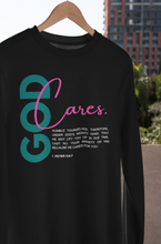 Load image into Gallery viewer, God Cares Unisex Crewneck Sweatshirt: I Peter 5:6-7 By: A. Perry