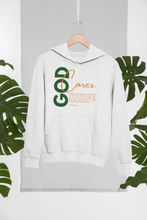 Load image into Gallery viewer, God Cares Unisex Hoodie Sweatshirt: I Peter 5:6-7 - By: A. Perry