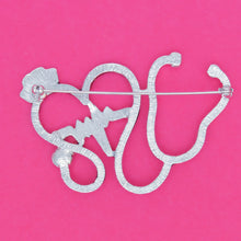 Load image into Gallery viewer, Brooch Black Nurse Medical Stethoscope Pin