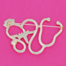 Load image into Gallery viewer, Brooch Red Nurse Medical Stethoscope Pin
