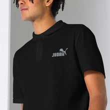 Load image into Gallery viewer, Custom Black Judah Unisex Pique Polo Shirt