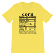 Load image into Gallery viewer, Funny Family Thanksgiving/ Christmas Dinner Nutrition Label Short-Sleeve Unisex T-Shirt