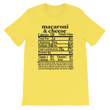 Load image into Gallery viewer, Funny Family Thanksgiving/ Christmas Dinner Nutrition Label Short-Sleeve Unisex T-Shirt