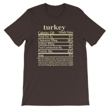 Load image into Gallery viewer, Funny Family Thanksgiving/ Christmas Dinner Nutrition Label Short-Sleeve Unisex T-Shirt