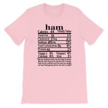 Load image into Gallery viewer, Funny Family Thanksgiving/ Christmas Dinner Nutrition Label Short-Sleeve Unisex T-Shirt