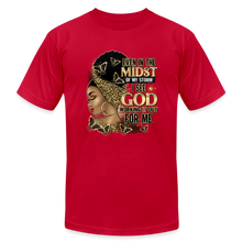 Load image into Gallery viewer, Even In The Midst Of The Storm Unisex Jersey T-Shirt - red