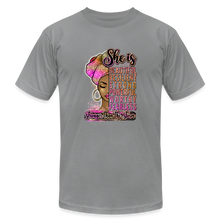 Load image into Gallery viewer, She is Stronger Than The Storm Unisex Jersey T-Shirt - slate