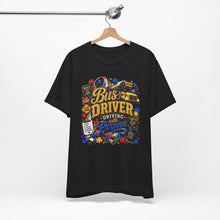Load image into Gallery viewer, Autism Bus Driver – Driving with Purpose Graphic T-Shirt | School Bus Driver Autism Awareness Shirt | Special Education Transportation Gift
