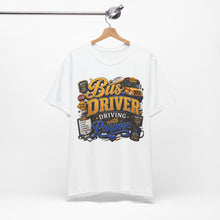Load image into Gallery viewer, Bus Driver – Driving with Purpose Graphic T-Shirt | School Bus Driver Appreciation Shirt | Back to School Staff Gift | Transportation Team Tee
