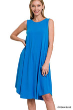 Load image into Gallery viewer, SLEEVELESS ROUND NECK ROUND HEM MIDI DRESS
