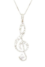 Load image into Gallery viewer, Treble Clef Cubic Zirconia Pendant Necklace
