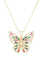 Load image into Gallery viewer, Cubic Zirconia Butterfly Pendant Necklace
