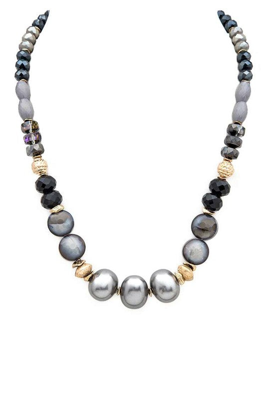 Mix Beads Crystal Collar Necklace