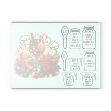 Load image into Gallery viewer, Christmas Measurements Glass Cutting Board — Holiday Recipe Conversion Chart with Festive Poinsettia &amp; Gingerbread Design
