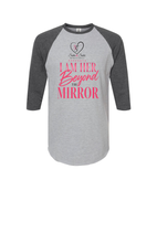 Load image into Gallery viewer, I Am Her Beyond the Mirror 2026 Conference Raglan Tee
