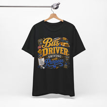 Load image into Gallery viewer, Bus Driver – Driving with Purpose Graphic T-Shirt | School Bus Driver Appreciation Shirt | Back to School Staff Gift | Transportation Team Tee
