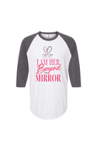Load image into Gallery viewer, I Am Her Beyond the Mirror 2026 Conference Raglan Tee
