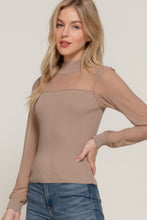 Load image into Gallery viewer, Long Sleeve Mesh Panel Detail Sweater Top
