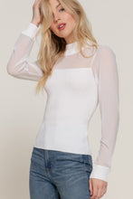 Load image into Gallery viewer, Long Sleeve Mesh Panel Detail Sweater Top
