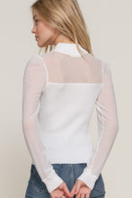 Load image into Gallery viewer, Long Sleeve Mesh Panel Detail Sweater Top
