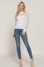 Load image into Gallery viewer, Long Sleeve Mesh Panel Detail Sweater Top
